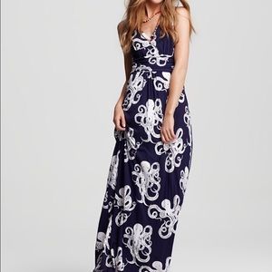Lilly Pulitzer Navy Blue Octopus Maxi dress